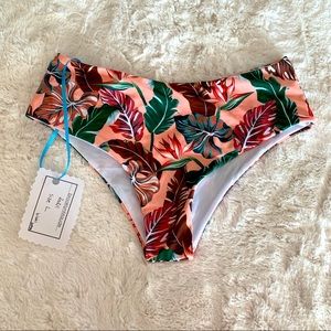Zaful tropical bikini bottom size L NWOT